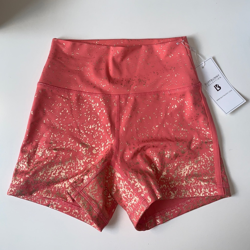 NWT Rose Gold Buff Bunny Workout Shorts